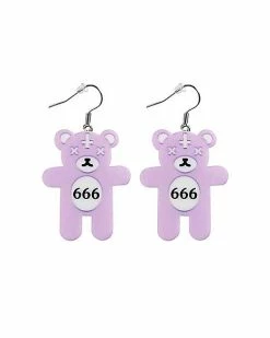 Best deal 🛒 Teddy Bear 666 Cross Dangle Earrings ✔️