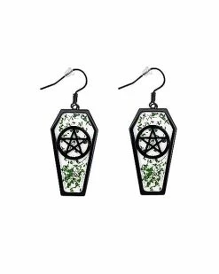 Best deal ✔️ Coffin Pentagram Dangle Earrings - 18 Gauge 🎉