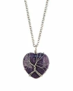 New ✨ Amethyst Cage Stone Heart Necklace ✔️