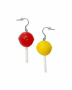 Hot Sale 😀 Red and Yellow Lollipop Dangle Earrings - 18 Gauge 🤩
