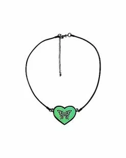 Best Sale 👍 Green Heart Butterfly Choker Necklace ⌛
