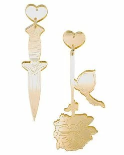 Cheap 😀 Dagger and Rose Dangle Earrings 🥰