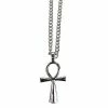 Hot Sale 🎁 Silvertone Ankh Pendant Necklace 💯 -Sun & Moon-shop 03818218 a