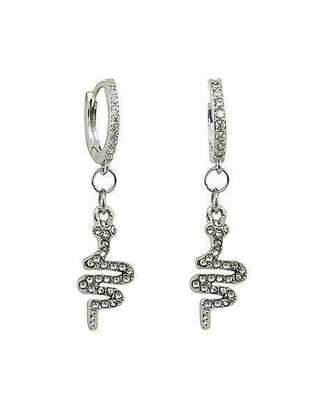 New โ๏ธ Snake Dangle Huggie Hoop Earrings - 18 Gauge ๐