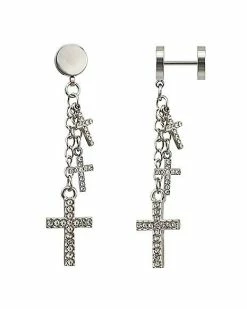 Coupon 🤩 CZ Cross Dangle Fake Plugs - 18 Gauge 😀