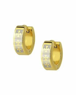 Flash Sale ❤️ Goldplated Celtic Cross Huggie Hoop Earrings - 18 Gauge 🛒