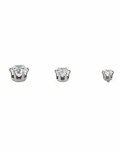 Coupon 🌟 Multi-Pack CZ Titanium Round Stud Earrings 3 Pair - 20 Gauge 🔥 -Sun & Moon-shop 03829553 b