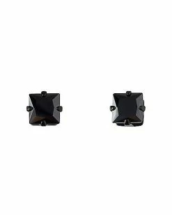 Buy 🥰 All Black CZ Square Stud Earrings - 20 Gauge 👏