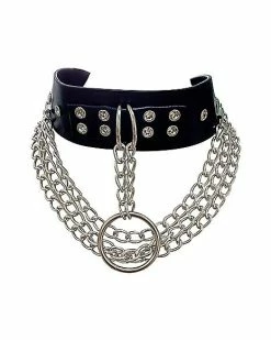 New 💯 Black O-Ring Chain Choker Necklace 💯