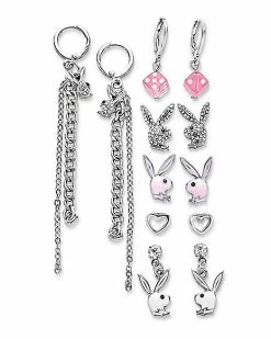 Buy 🎁 Multi-Pack Dice Heart Playboy Bunny Stud and Dangle Earrings - 6 Pack 😉