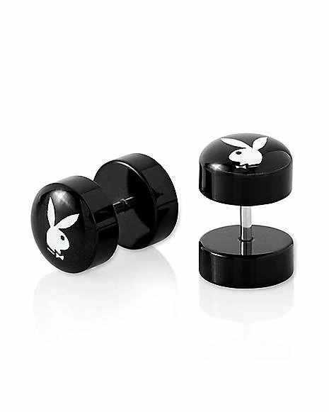 Cheap π Fake Black and White Playboy Bunny Plugs - 16 Gauge π 4 Cheap π Fake Black and White Playboy Bunny Plugs - 16 Gauge π - Image 2
