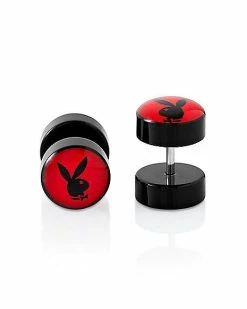 Cheapest ❤️ Fake Red and Black Playboy Bunny Plugs - 16 Gauge 🔔