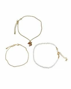Cheap 🎁 Multi-Pack Dolphin Chain Anklets - 3 Pack 🛒
