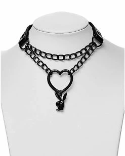 Best Pirce 🎉 Black Playboy Bunny Chain Choker Necklace ⭐