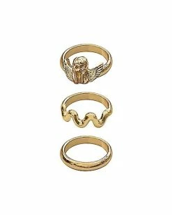 New 👍 Multi-Pack Cherub Angel and Wavy Rings - 3 Pack 🤩