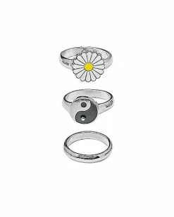 Top 10 😉 Multi-Pack Daisy and Yin Yang Rings - 3 Pack 😉