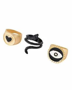 Hot Sale ✔️ Multi-Pack Snake Heart and Eye Rings - 3 Pack 🌟
