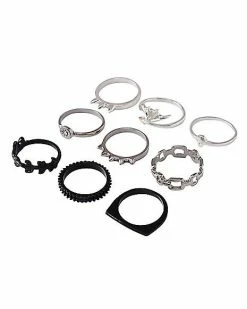 Brand new 🌟 Multi-Pack Spike Skull and Wing Rings - 9 Pack 😀