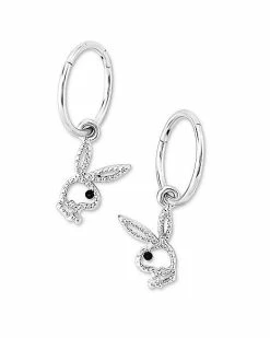 Best reviews of 🎁 CZ Playboy Cutout Hoop Dangle Earrings - 18 Gauge 👏