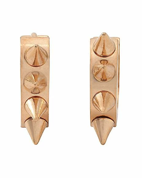 Best Sale π Goldtone Spike Huggie Hoop Earrings - 18 Gauge β - Image 2