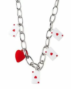 Best Pirce 🔥 Playing Card Heart Charm Necklace ✔️