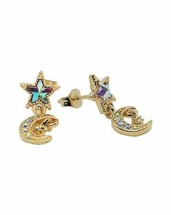 Best reviews of 😉 CZ Star and Crescent Moon Dangle Earrings - 20 Gauge 😀
