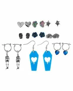 Promo 💯 Multi-Pack Skeleton Coffin Skull Earrings 9 Pair 🎉