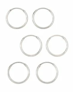 New 🛒 Multi-Pack Silverplated Endless Hoop Earrings 6 Pack - 20 Gauge ✔️