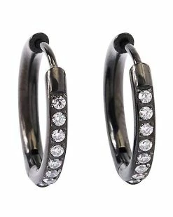Outlet ⌛ CZ Black Prong Hoop Rings - 20 Gauge 🧨