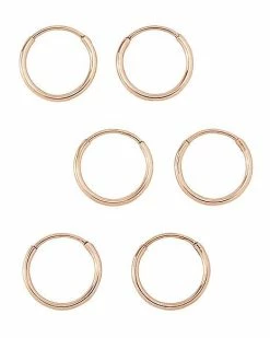 Best deal 🌟 Multi-Pack Rose Goldplated Endless Hoop Earrings 6 Pack - 20 Gauge 💯