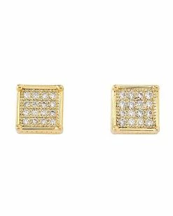 Best deal 🧨 CZ Square Grid Earrings - 20 Gauge 👍