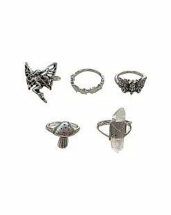 Deals 🌟 Multi-Pack Fairy Cystral Rings - 5 Pack 🥰