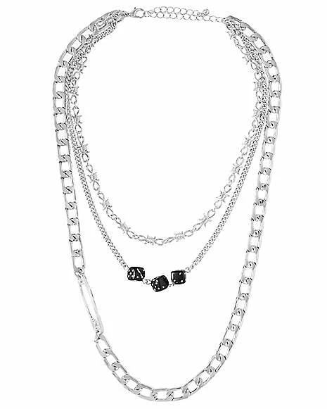 Budget ❤️ Barbed Wire Dice Safety Pin Necklace ⌛ - Image 2