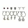 Cheapest 🥰 Multi Pack Moon Pentagram Skull Hoop Dangle and Stud Earrings - 6 Pack 🎁 -Sun & Moon-shop 03872041