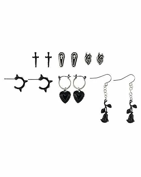 Best reviews of ๐ Multi Pack Rose Heart Spike Coffin Hoop Dangle and Stud Earrings - 6 Pack ๐งจ 4 Best reviews of ๐ Multi Pack Rose Heart Spike Coffin Hoop Dangle and Stud Earrings - 6 Pack ๐งจ - Image 2
