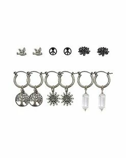 Brand new 🌟 Multi-Pack Tree Crystal Dove Dangle Hoop and Stud Earrings - 6 Pair 🎉