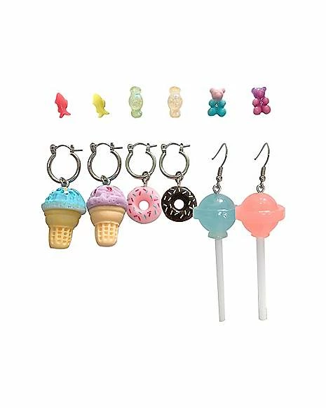 Deals ๐ฅฐ Multi Pack Ice Cream Donut Lollipop Hoop Dangle and Stud Earrings - 6 Pack โจ 3 Deals ๐ฅฐ Multi Pack Ice Cream Donut Lollipop Hoop Dangle and Stud Earrings - 6 Pack โจ