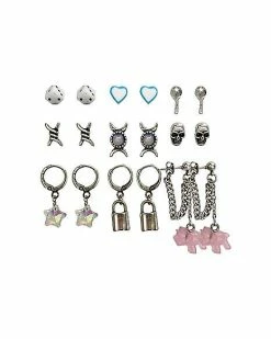 Best reviews of 🛒 Multi Pack Lock Key Dice Dangle and Stud Earrings - 9 Pack 😍