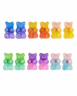 Best deal 🥰 Multi-Pack Multi-Colored Gummy Bear Stud Earrings - 6 Pair 🥰