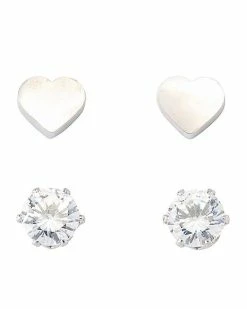 Brand new 🧨 Multi-Pack CZ Heart Stud Earrings 2 Pair - 18 Gauge ✨