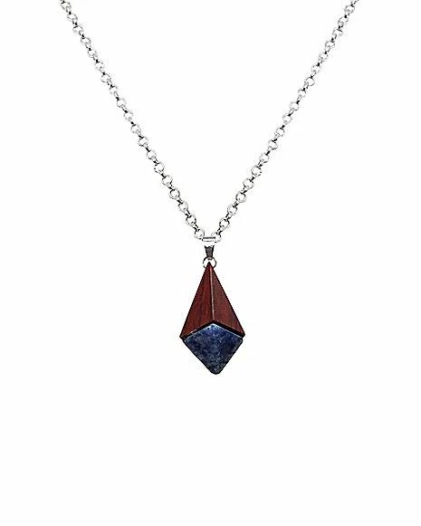 Cheap π₯° Sodalite Stone and Wood Chain Necklace β¨