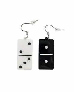Wholesale 👏 Black and White Domino Dangle Earrings - 18 Gauge ✨