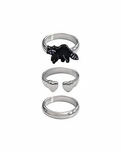 Coupon 😉 Multi-Pack Raccoon and Heart Rings - 3 Pack 🥰