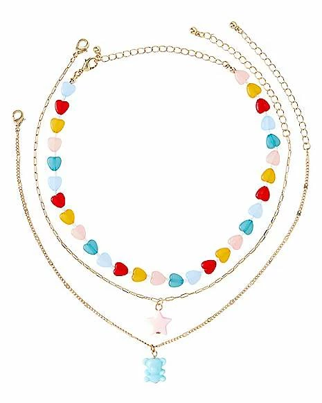 Brand new π Multi-Pack Hearts Star and Bear Choker Necklaces - 3 Pack π - Image 2