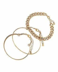Cheap 💯 Multi-Pack Goldtone Chain and Bangle Bracelets - 3 Pack ✨
