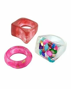 Coupon 🥰 Multi-Pack Multi-Color Marble and Confetti Rings - 3 Pack ❤️