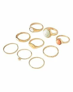 Discount ❤️ Multi-Pack Goldtone Multi-Color Rings - 9 Pack 🔔