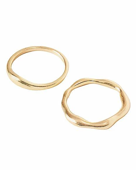 Promo π Multi-Pack Black Signet and White Stone Stackable Rings - 5 Pack β€οΈ - Image 3