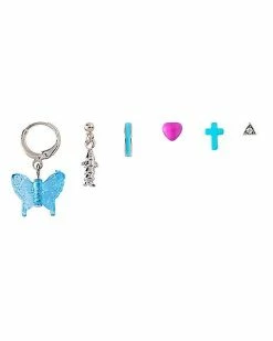 Wholesale 🔔 Multi-Pack Butterfly Cross Heart Fish Earrings - 6 Pack 👏