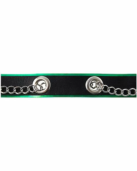 Best Sale ⭐ Green and Black Eyelet Chain Choker Necklace ✔️ - Image 2
